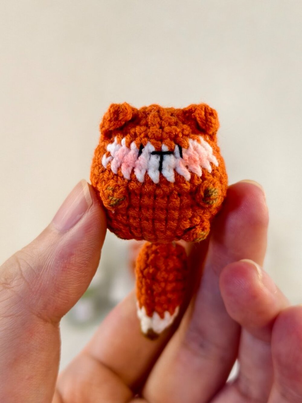 Handmade Amigurumi Crochet Tiny Fox Plushie